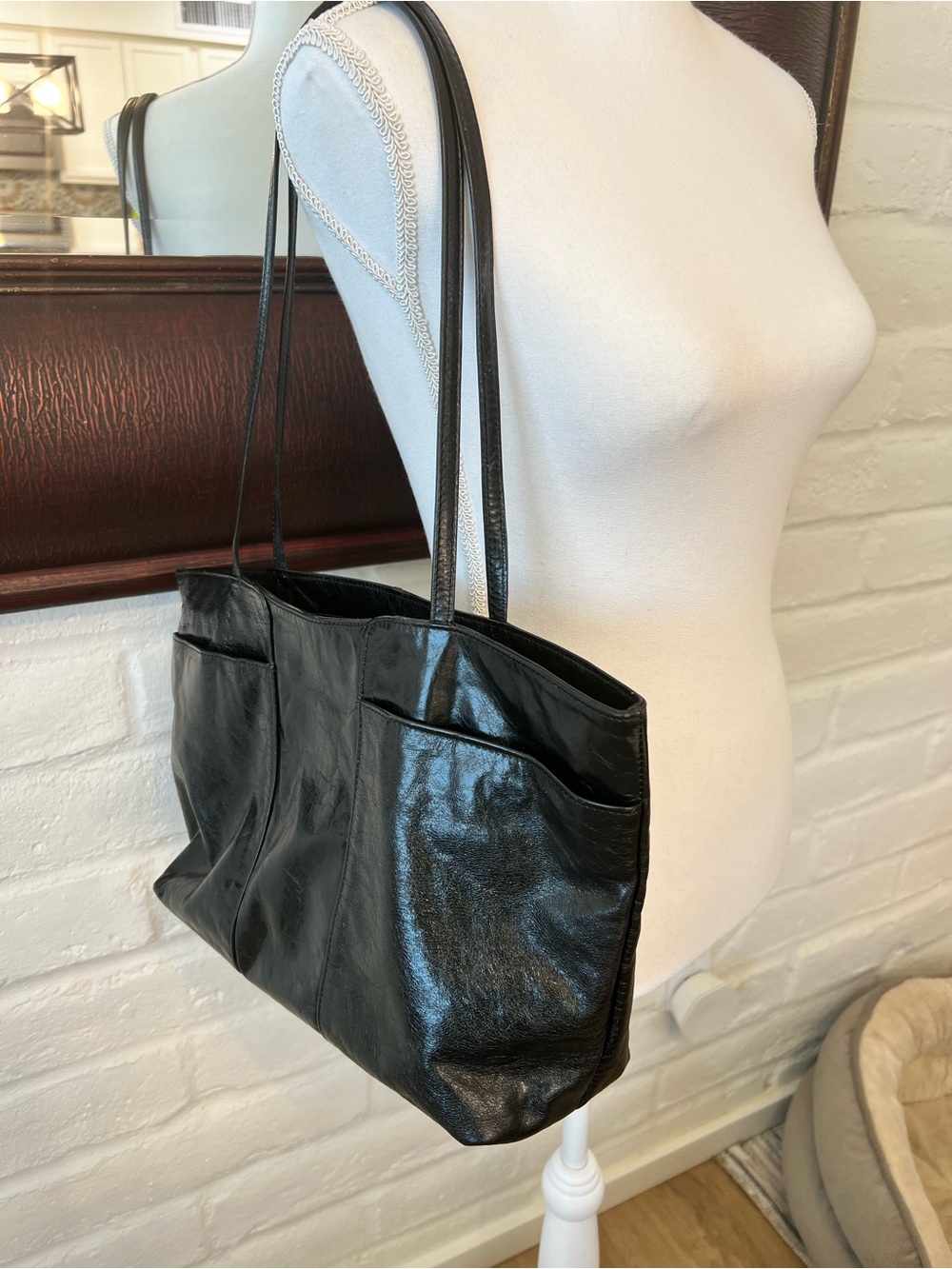 🔺sold🔺Vintage Latico Leathers Double Front Pocket Black Leather